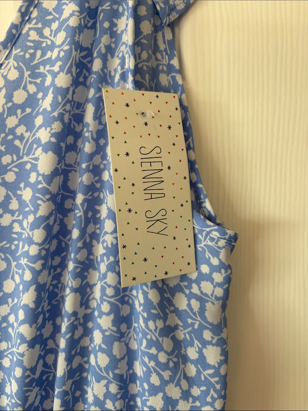 NWT Sienna Sky Light Blue Floral Maxi Dress - Picture 2 of 7